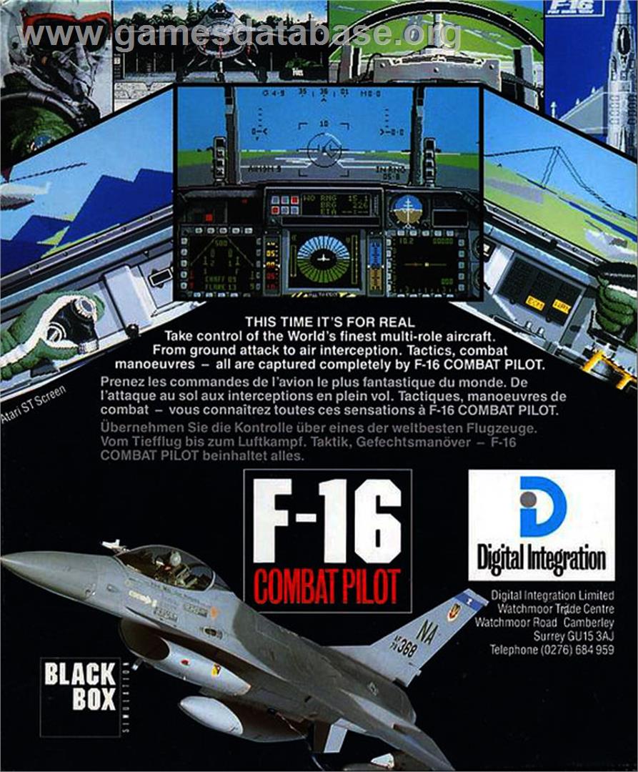 F-16 Combat Pilot - Atari ST - Artwork - Box Back