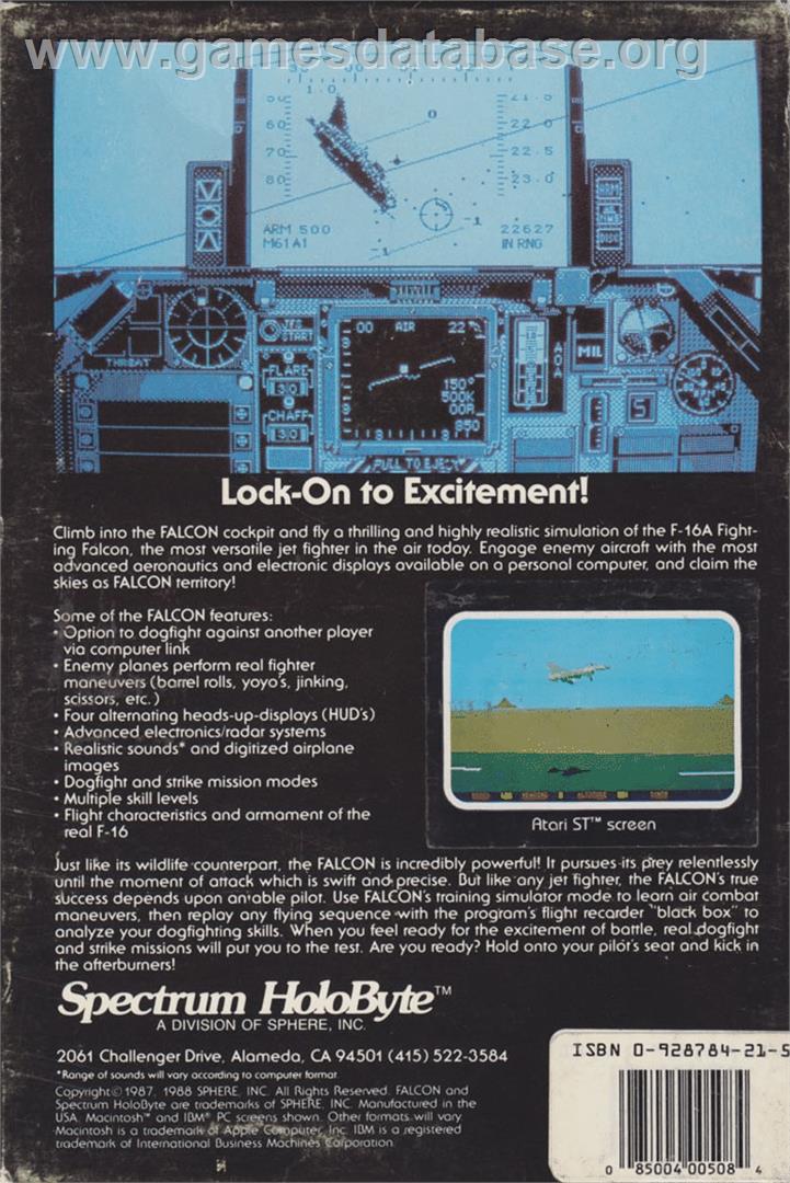 Falcon - Atari ST - Artwork - Box Back