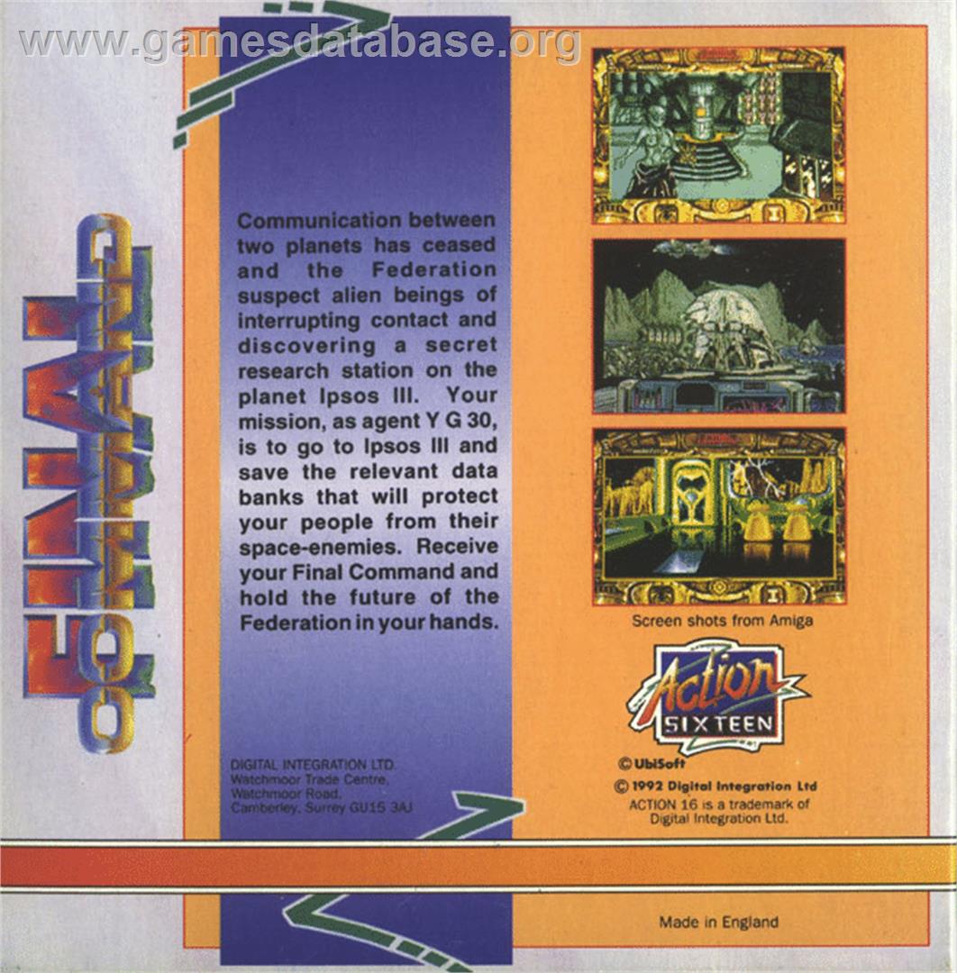 Final Command - Atari ST - Artwork - Box Back