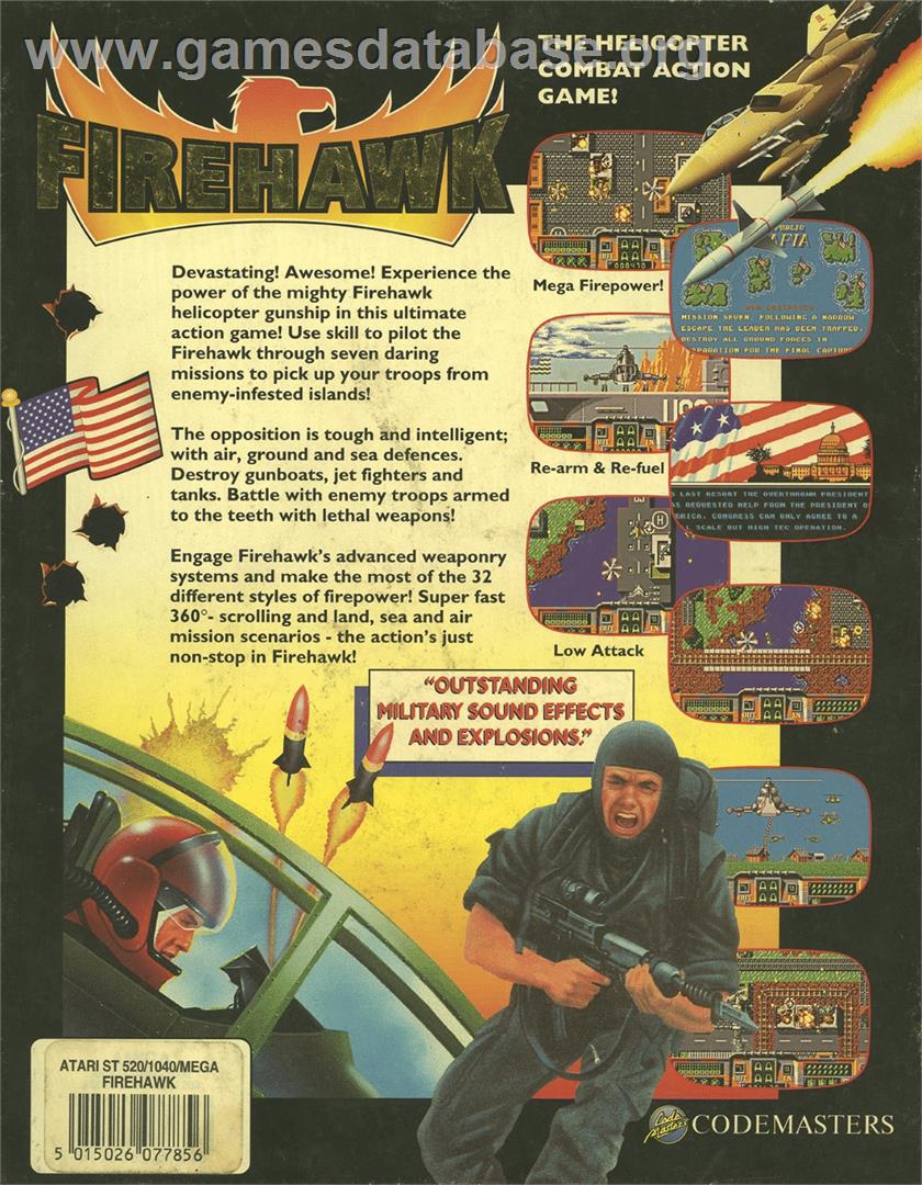 Firehawk - Atari ST - Artwork - Box Back