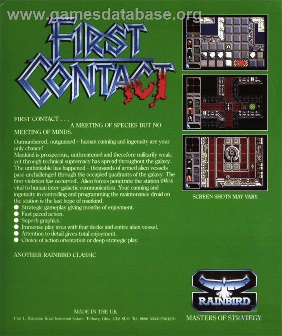 First Contact - Atari ST - Artwork - Box Back