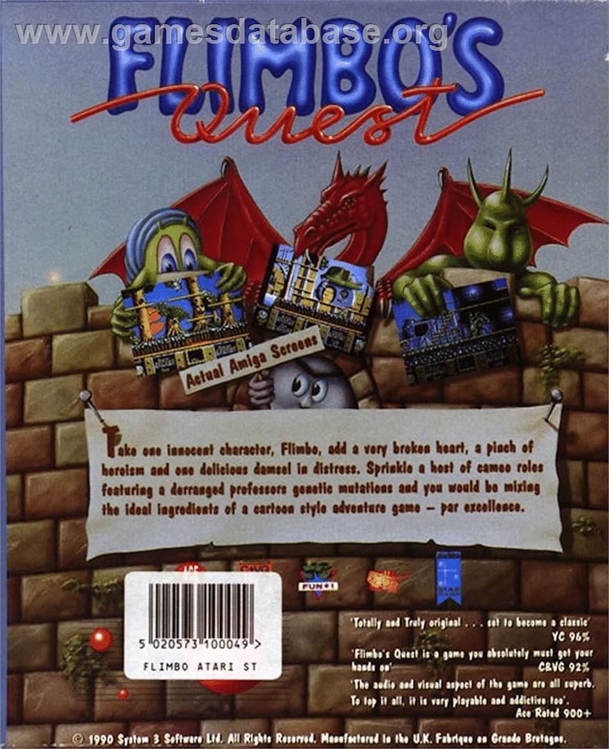 Flimbo's Quest - Atari ST - Artwork - Box Back