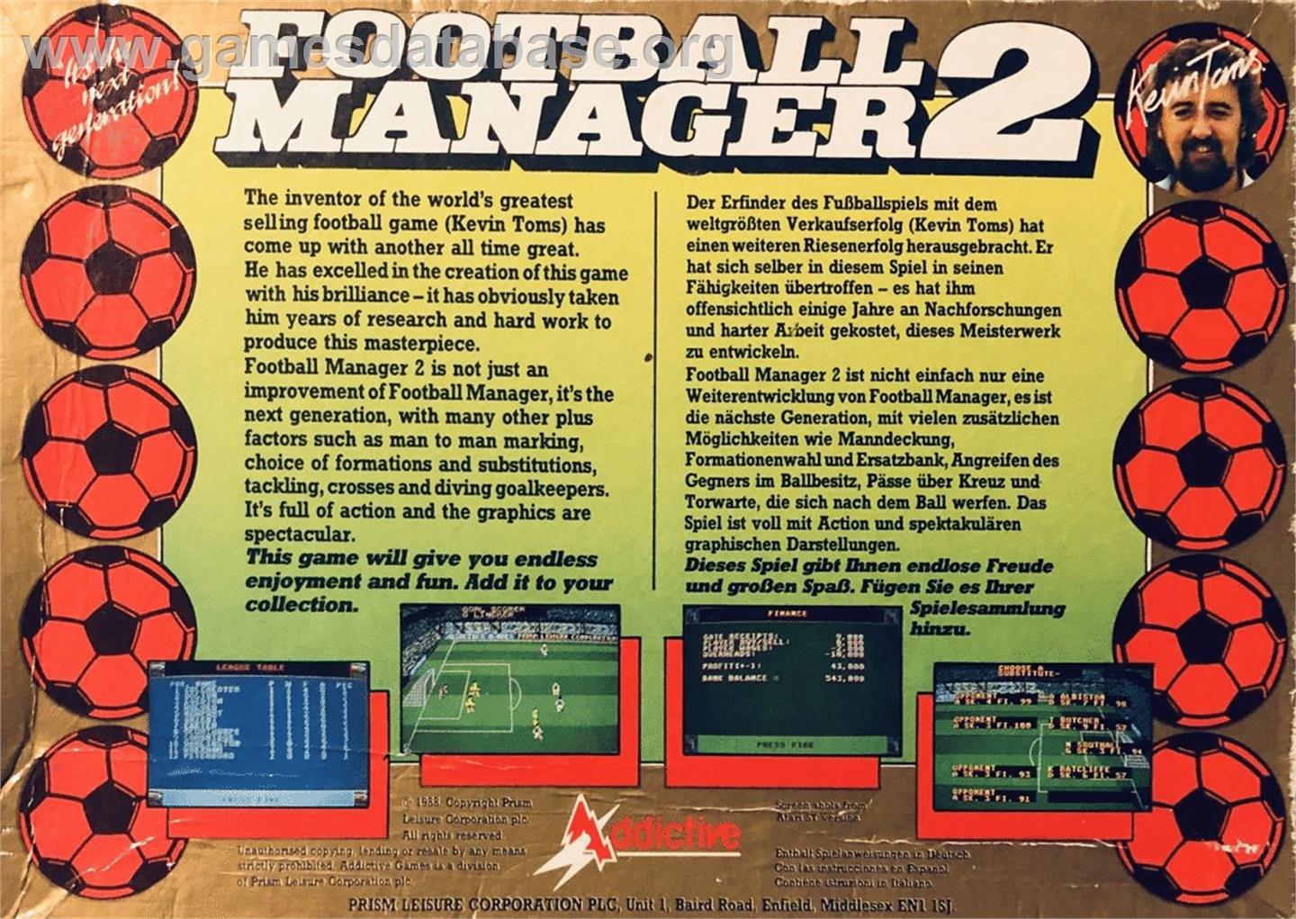 Football Manager 2 - Atari ST - Artwork - Box Back