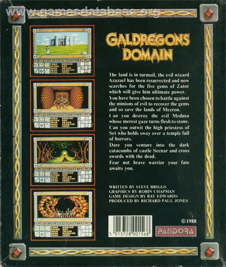 Galdregon's Domain - Atari ST - Artwork - Box Back