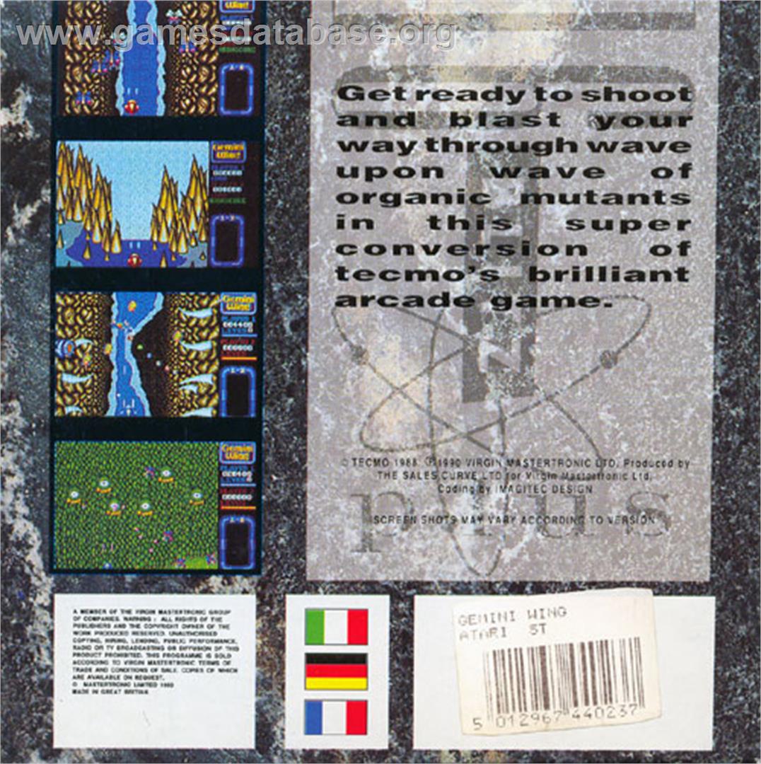 Gemini Wing - Atari ST - Artwork - Box Back