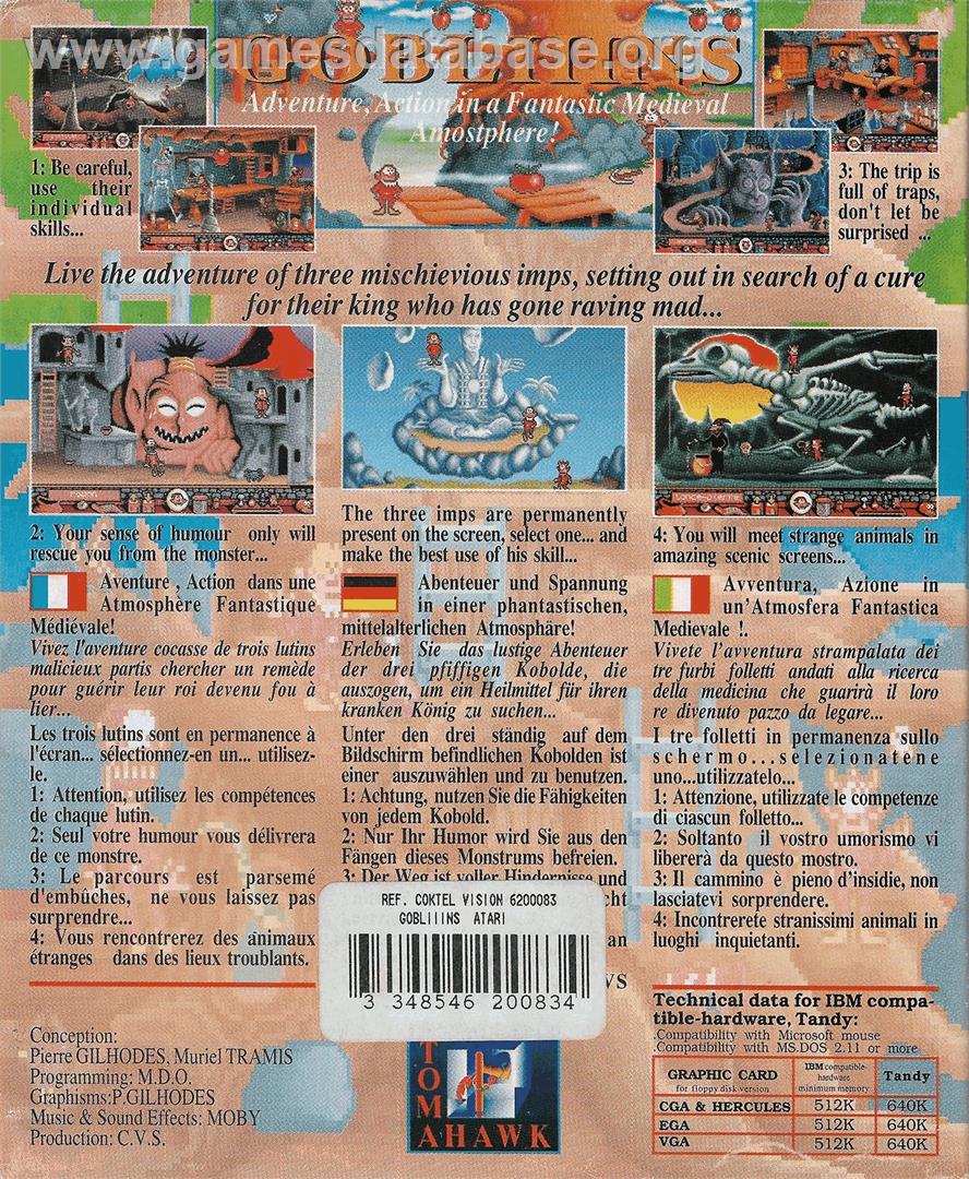 Gobliiins - Atari ST - Artwork - Box Back