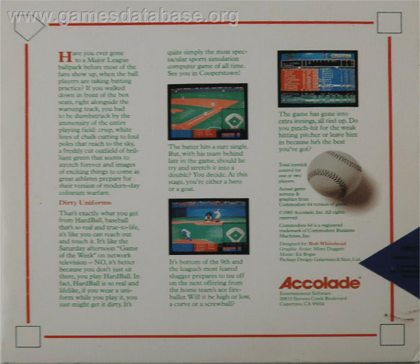 Hardball! - Atari ST - Artwork - Box Back
