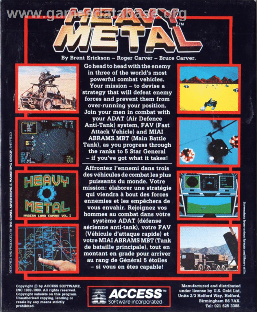 Heavy Metal - Atari ST - Artwork - Box Back