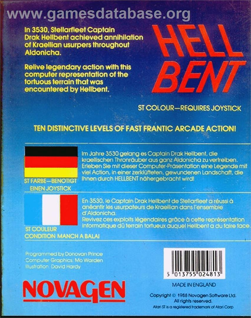 Hell Bent - Atari ST - Artwork - Box Back