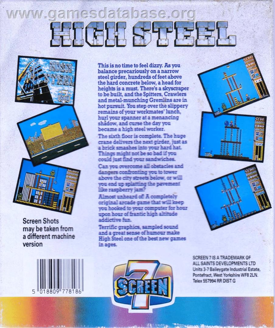 High Steel - Atari ST - Artwork - Box Back