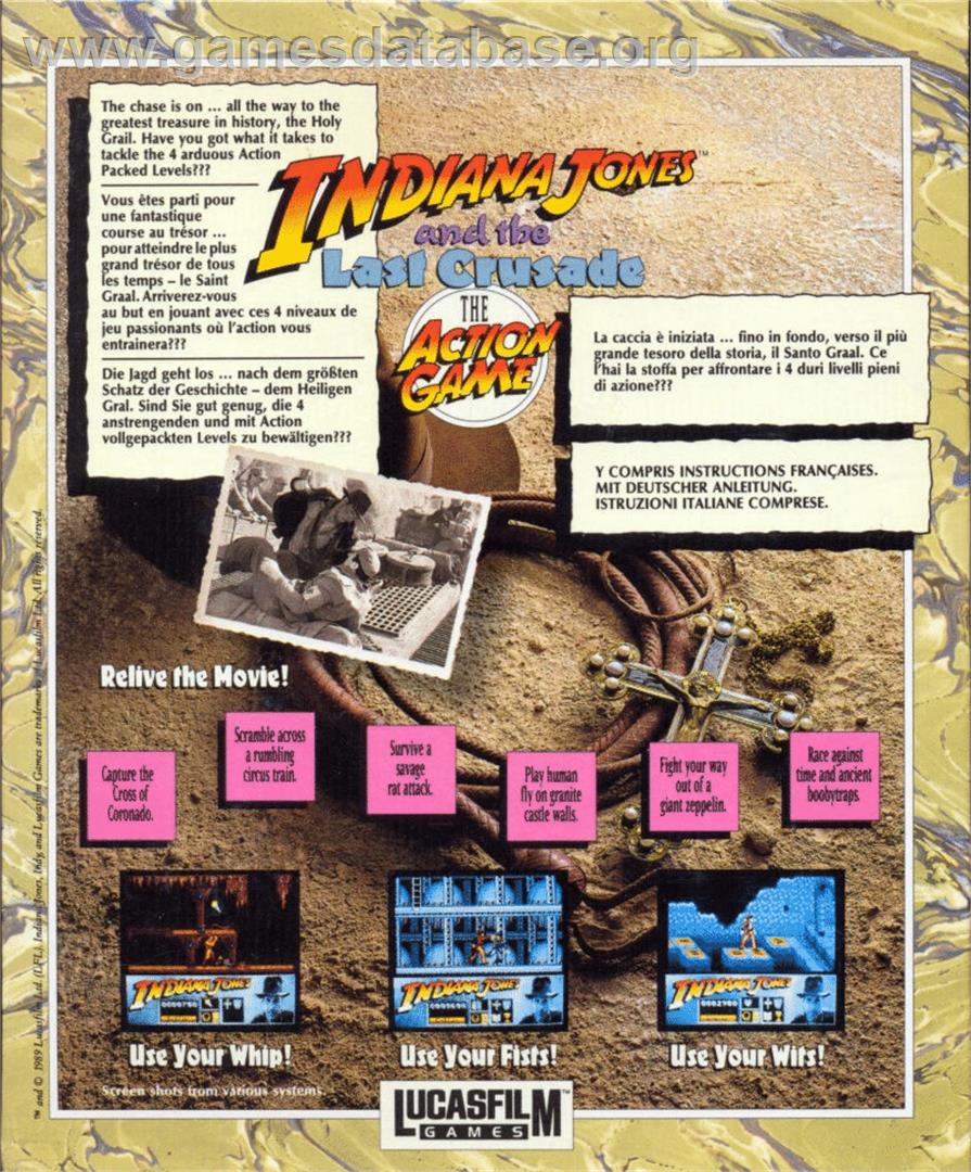 Indiana Jones And The Last Crusade - The Action Game - Atari ST - Artwork - Box Back