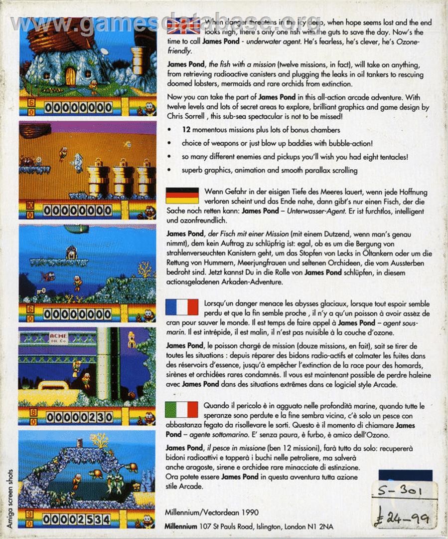 James Pond - Underwater Agent - Atari ST - Artwork - Box Back