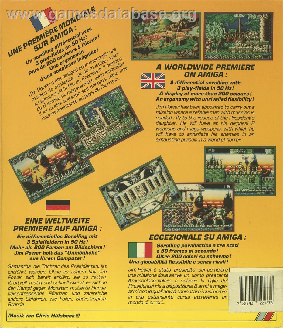 Jim Power In Mutant Planet - Atari ST - Artwork - Box Back