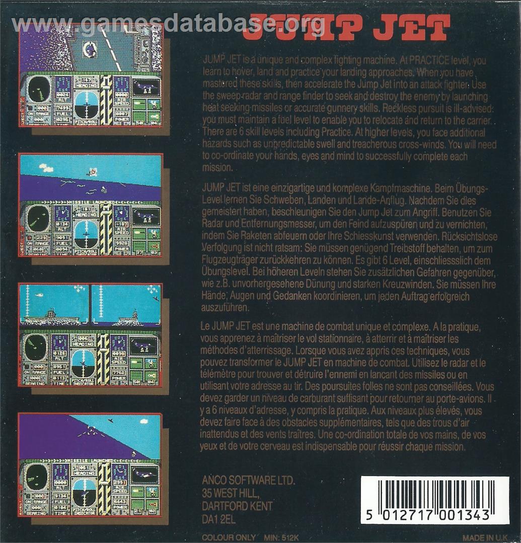 Jump Jet - Atari ST - Artwork - Box Back