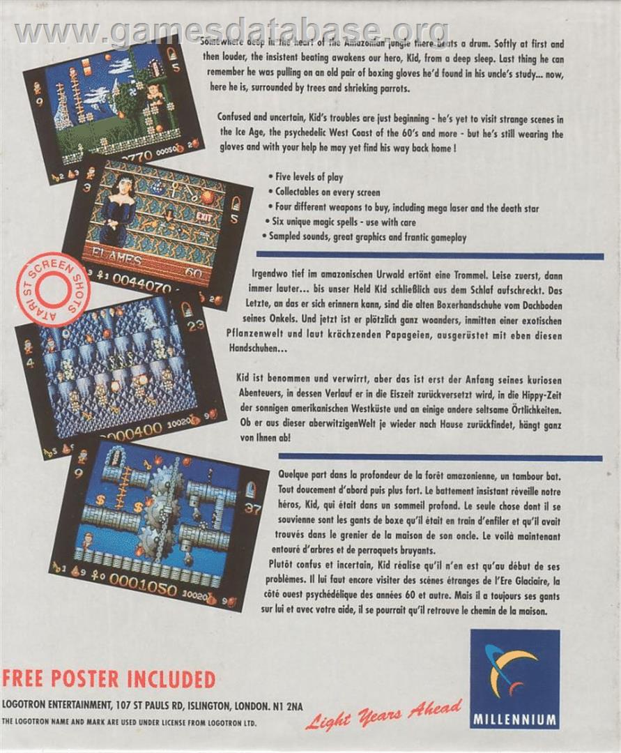Kid Gloves - Atari ST - Artwork - Box Back