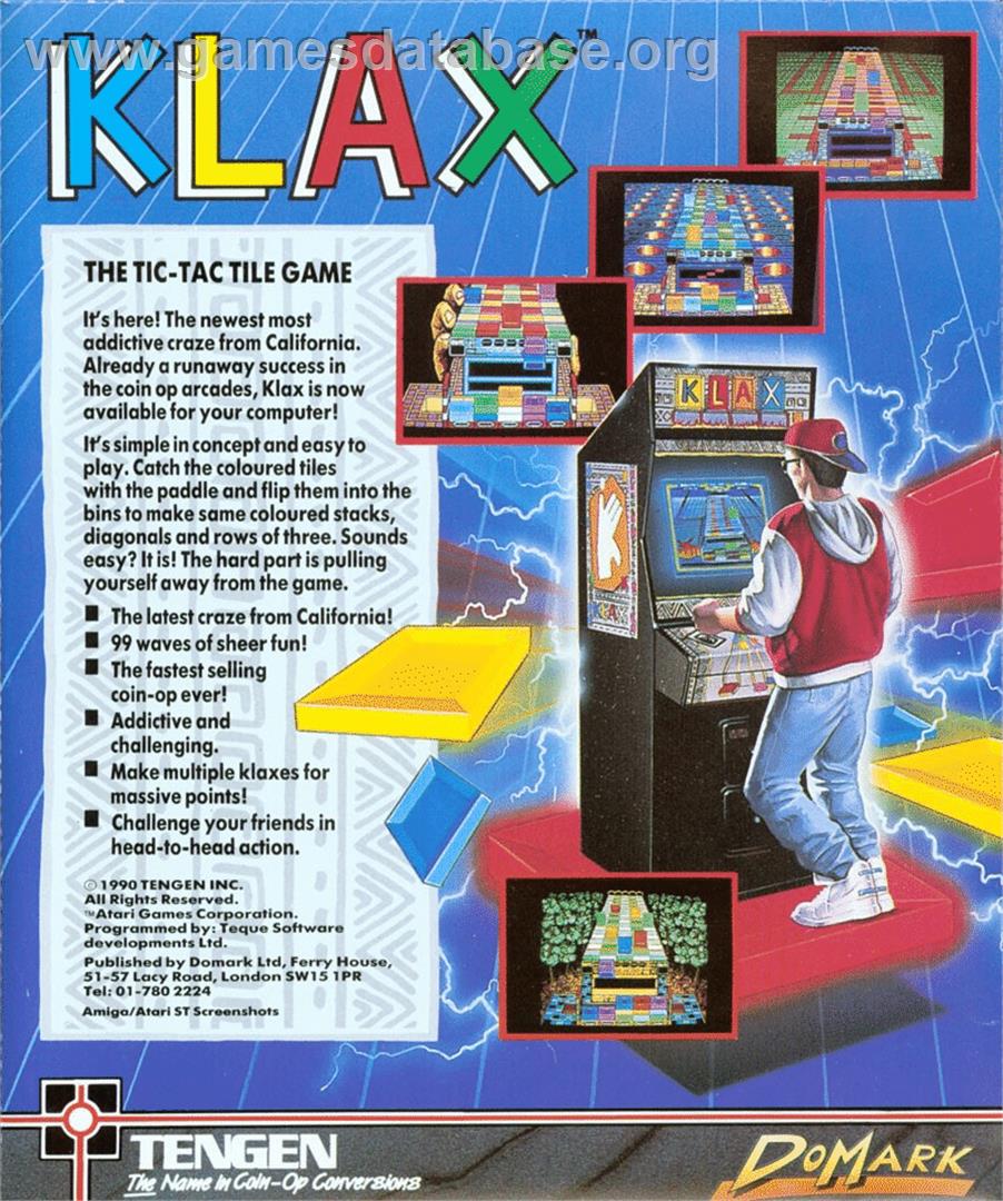 Klax - Atari ST - Artwork - Box Back