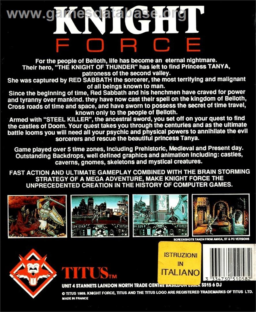 Knight Force - Atari ST - Artwork - Box Back
