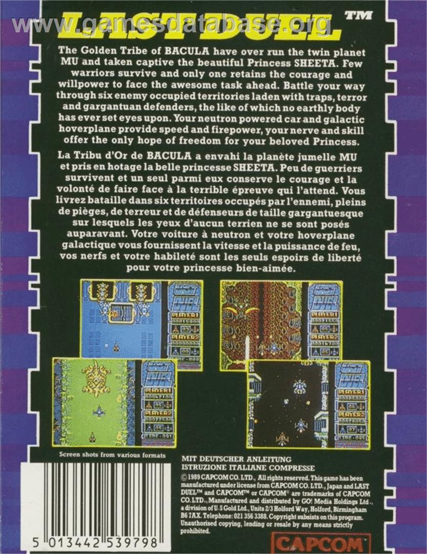 Last Duel - Atari ST - Artwork - Box Back