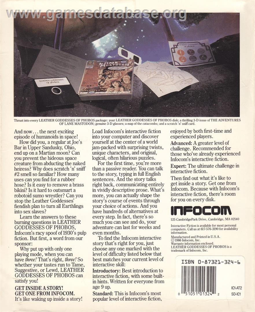 Leather Goddesses of Phobos - Atari ST - Artwork - Box Back
