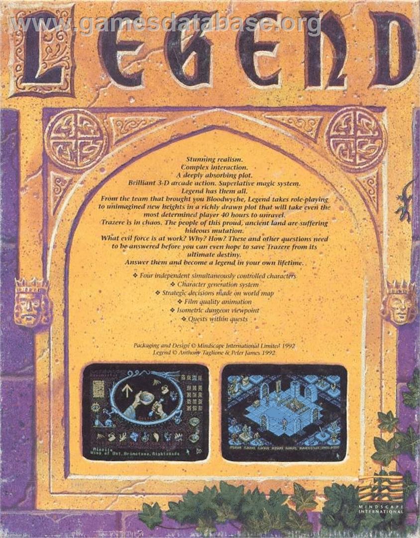 Legend - Atari ST - Artwork - Box Back