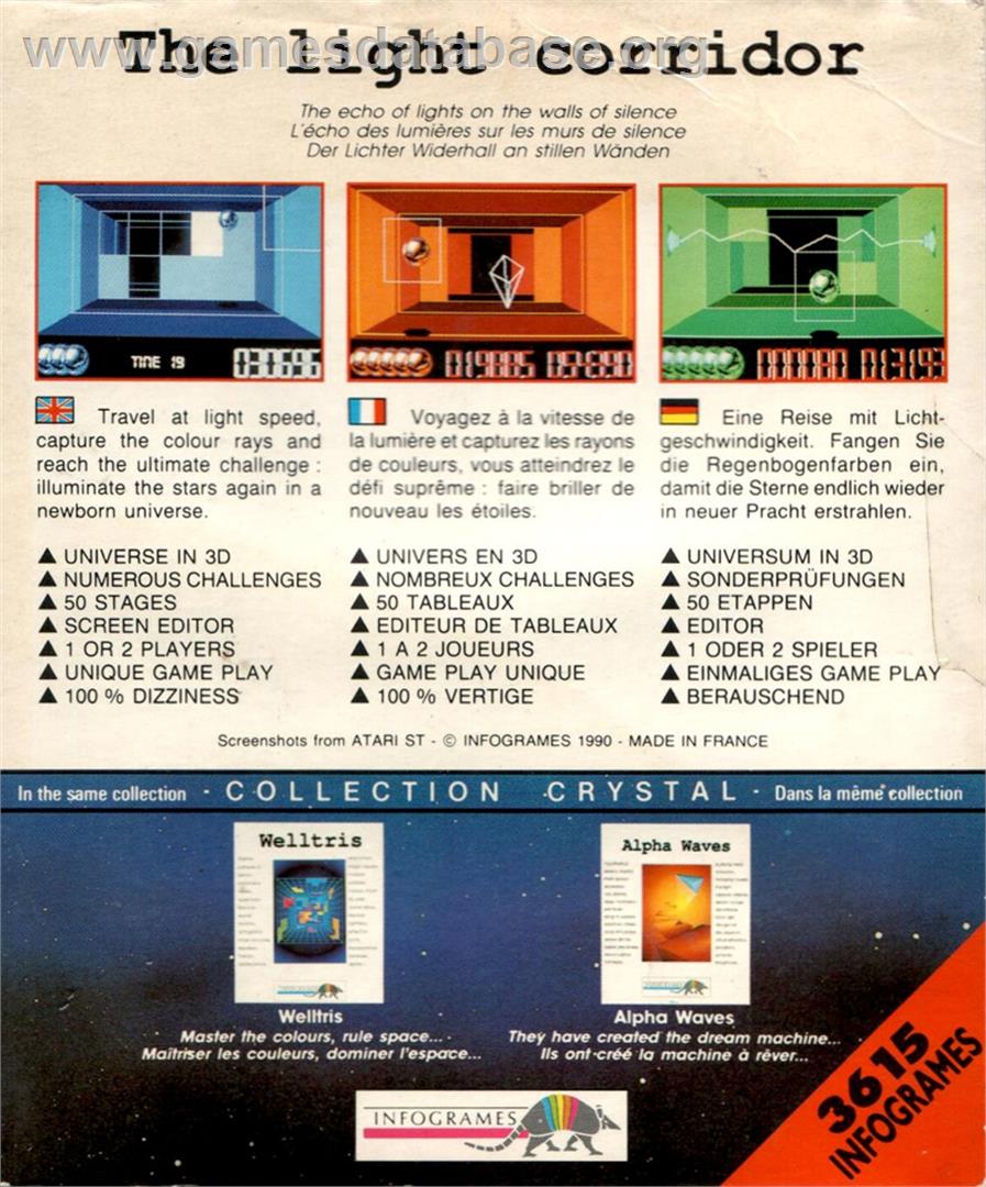 Light Corridor - Atari ST - Artwork - Box Back