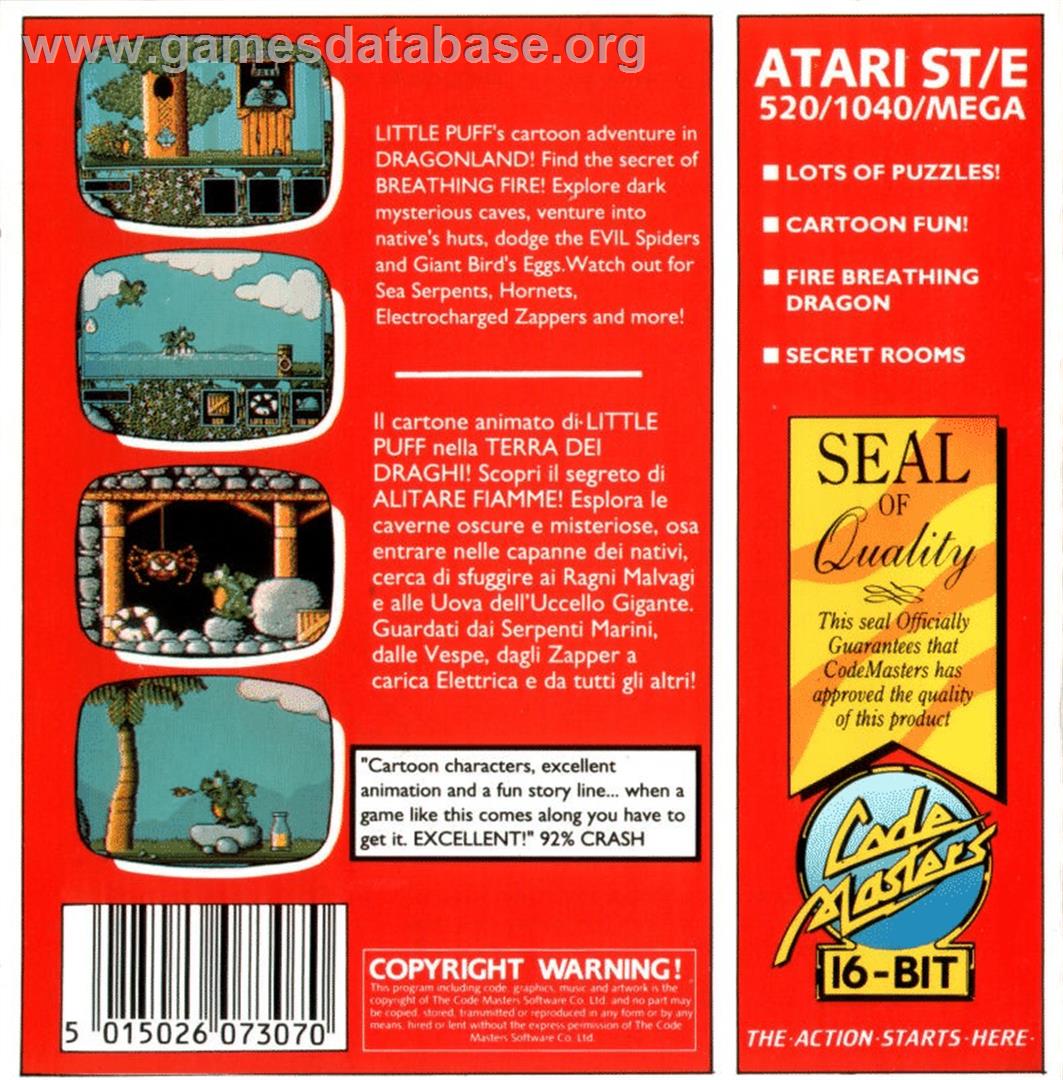 Little Puff in Dragonland - Atari ST - Artwork - Box Back