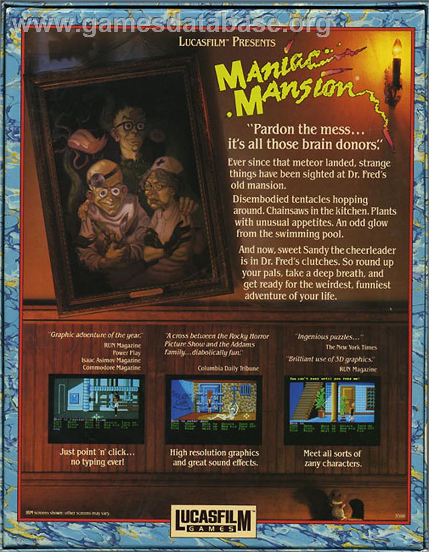 Maniac Mansion - Atari ST - Artwork - Box Back