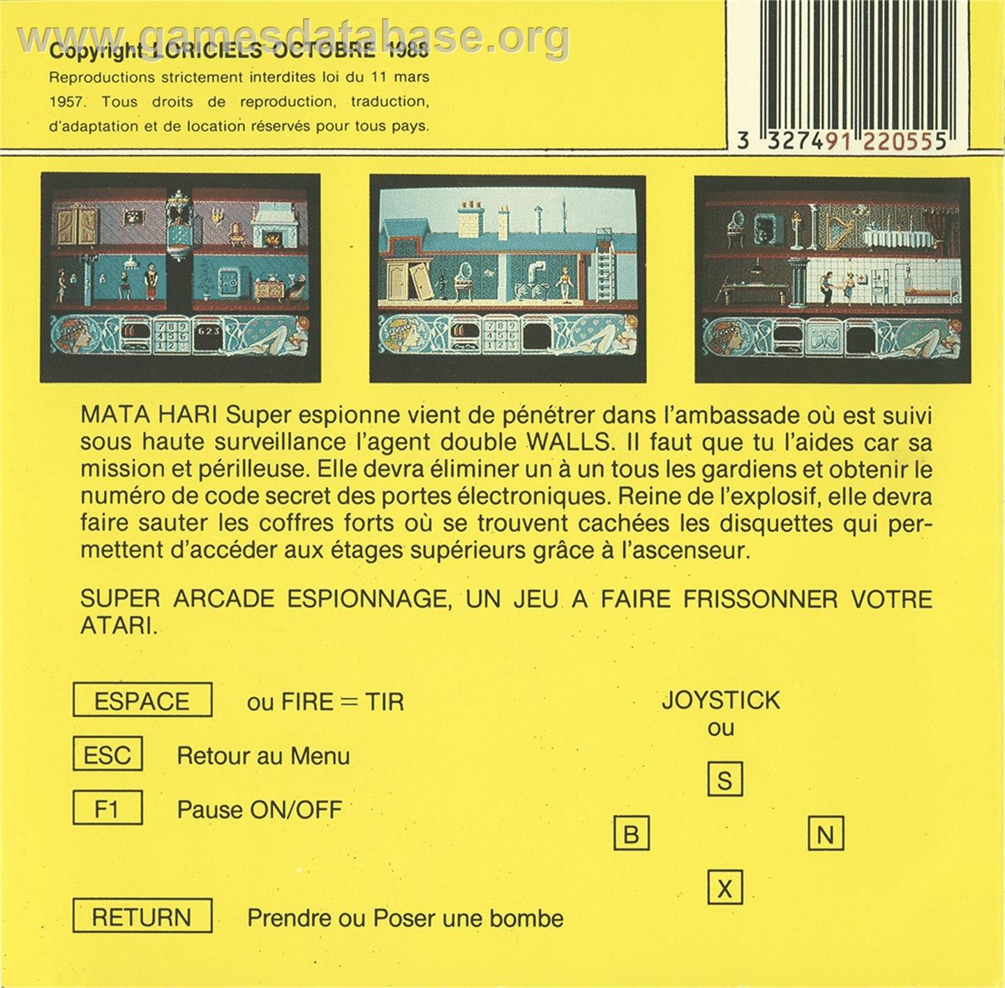 Mata Hari - Atari ST - Artwork - Box Back