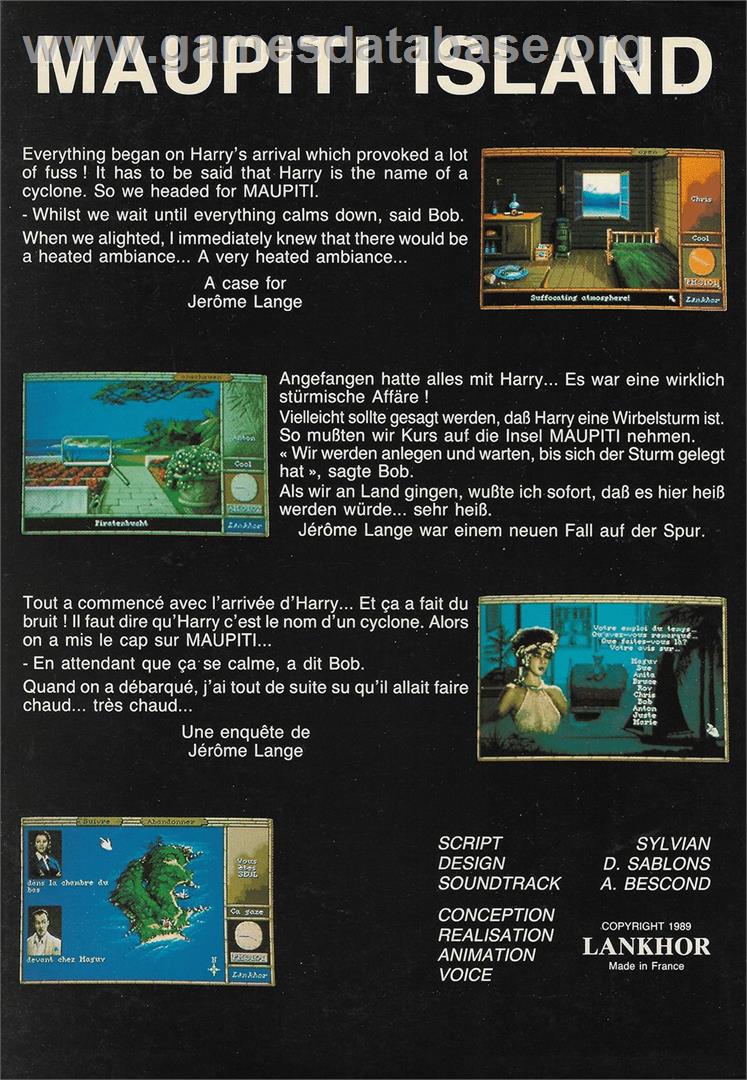 Maupiti Island - Atari ST - Artwork - Box Back
