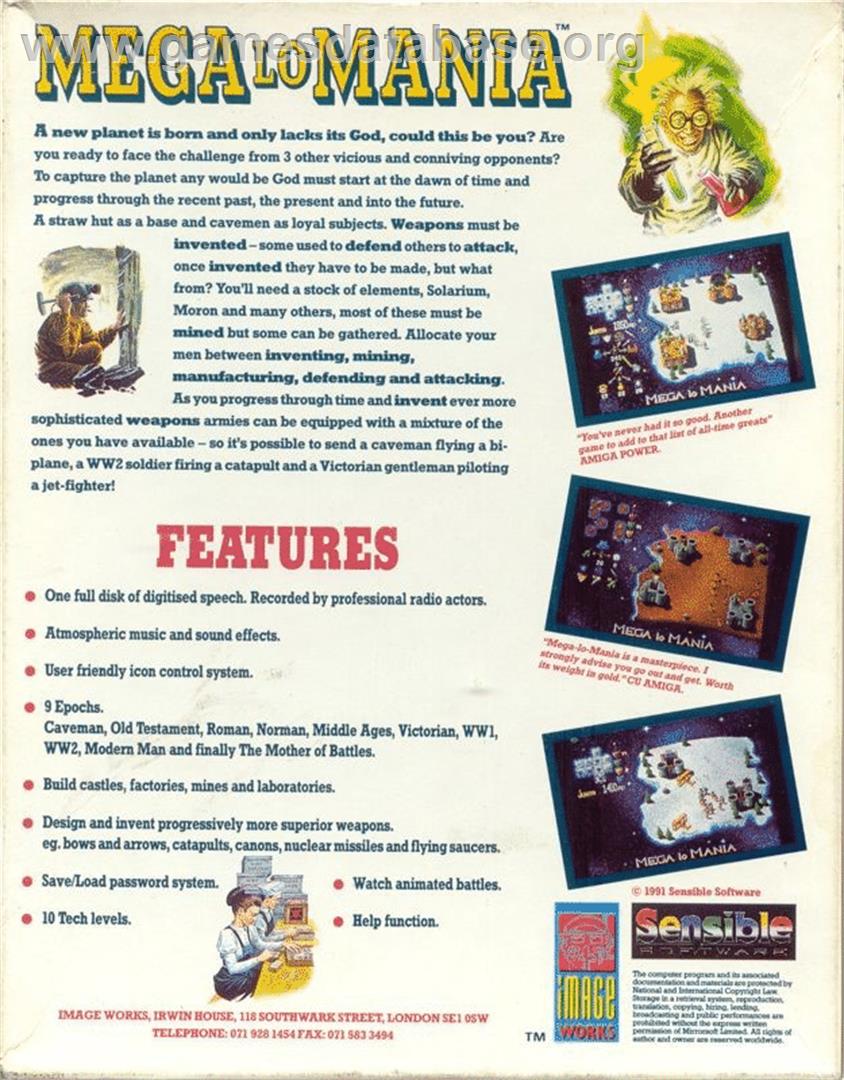 Mega Lo Mania - Atari ST - Artwork - Box Back