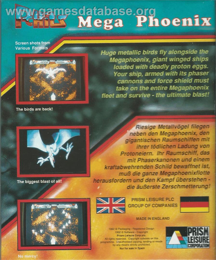 Mega Phoenix - Atari ST - Artwork - Box Back