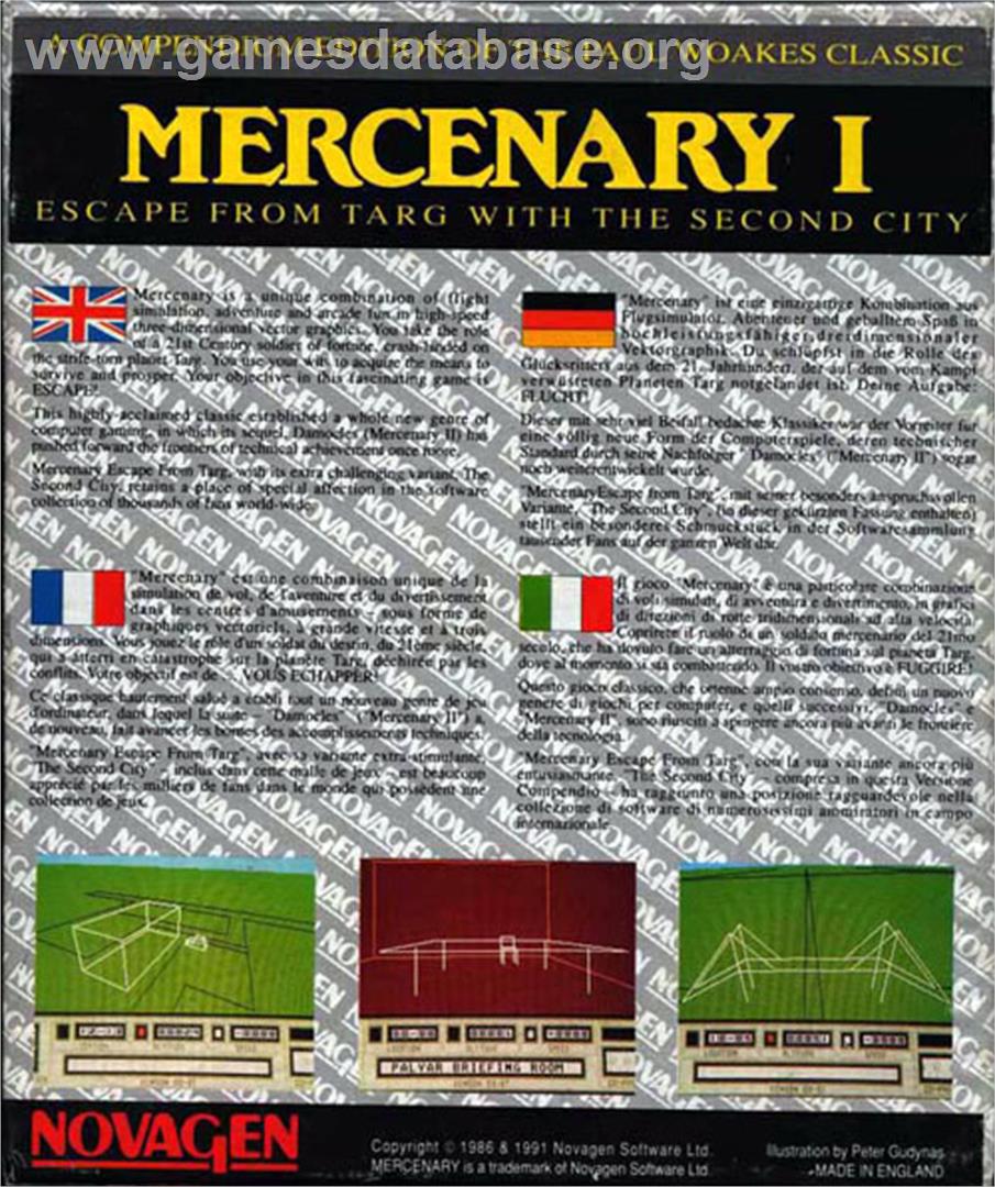 Mercenary: Escape From Targ with the Second City - Atari ST - Artwork - Box Back