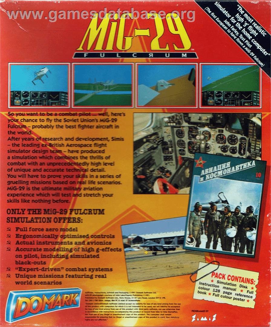 Mig-29 Fulcrum - Atari ST - Artwork - Box Back