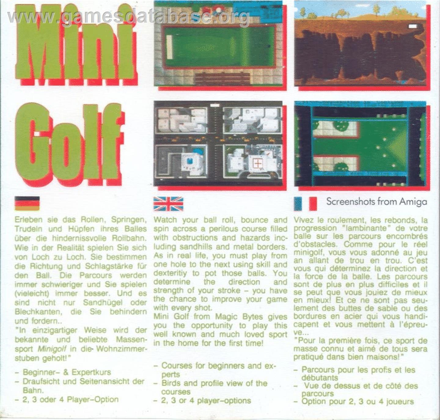Mini Golf - Atari ST - Artwork - Box Back