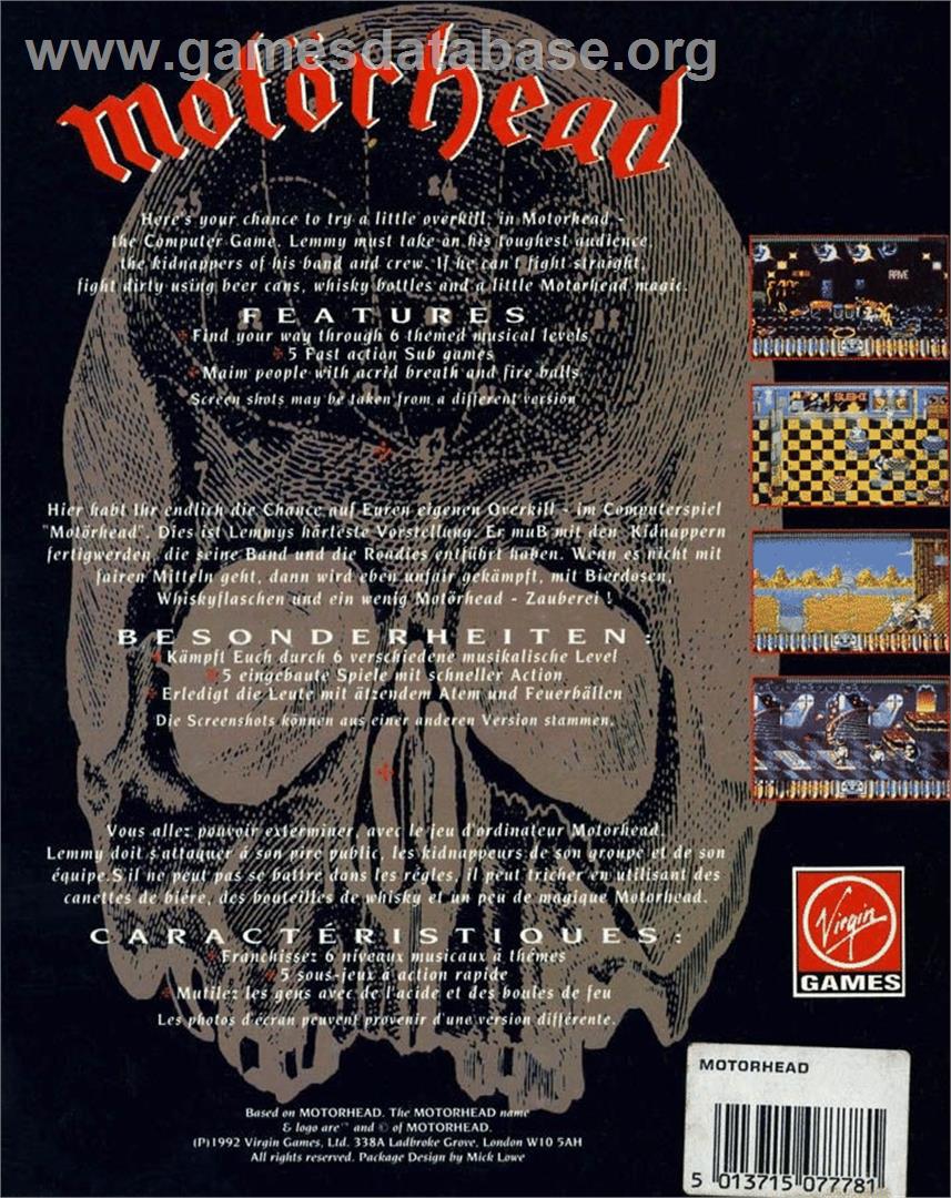 Motörhead - Atari ST - Artwork - Box Back