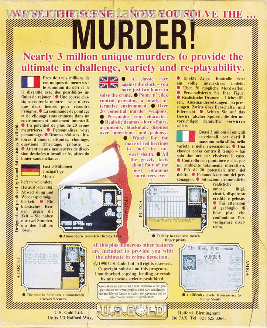 Murder! - Atari ST - Artwork - Box Back