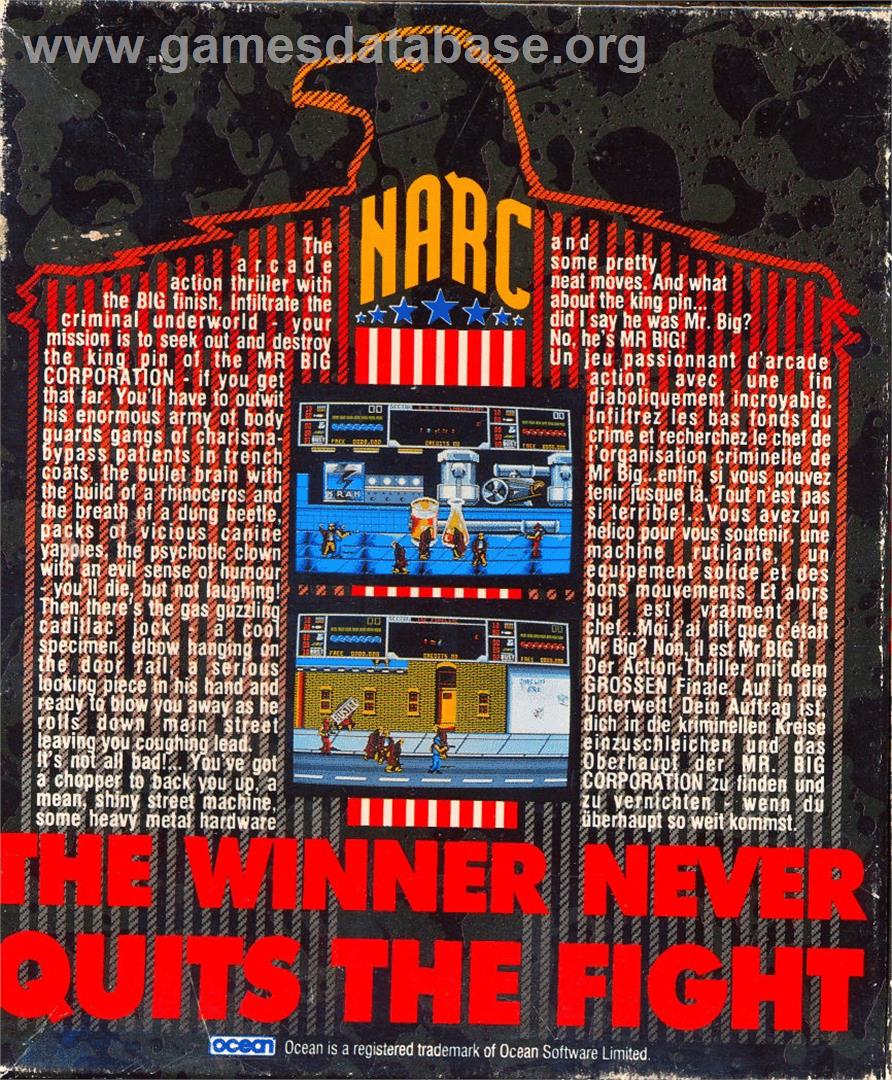 NARC - Atari ST - Artwork - Box Back