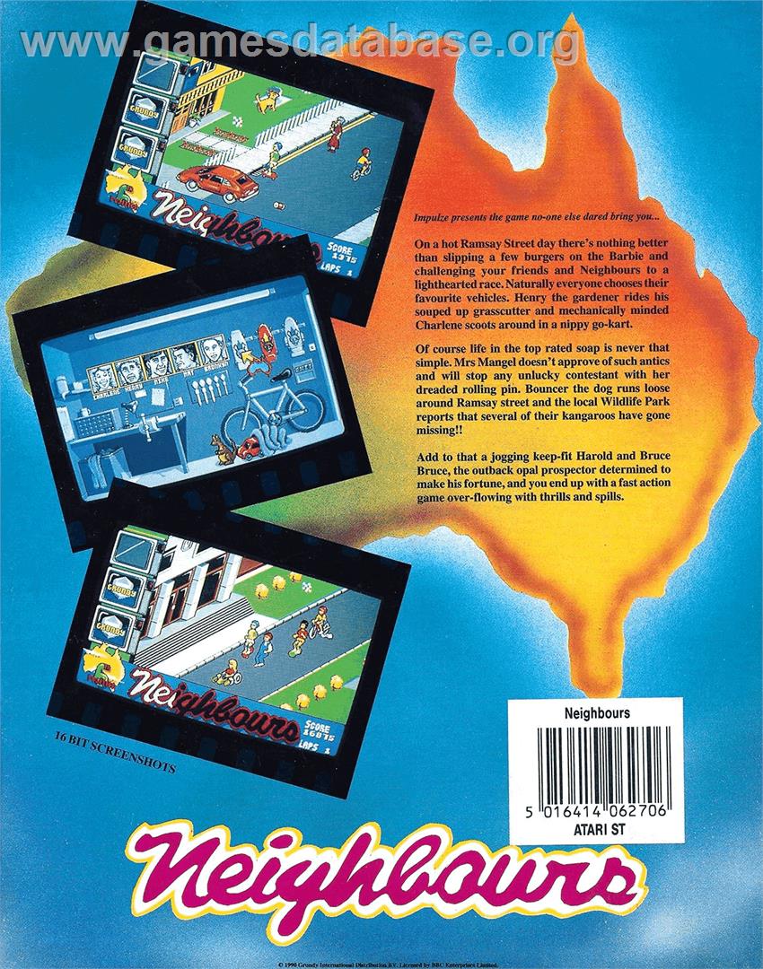 Neighbours - Atari ST - Artwork - Box Back
