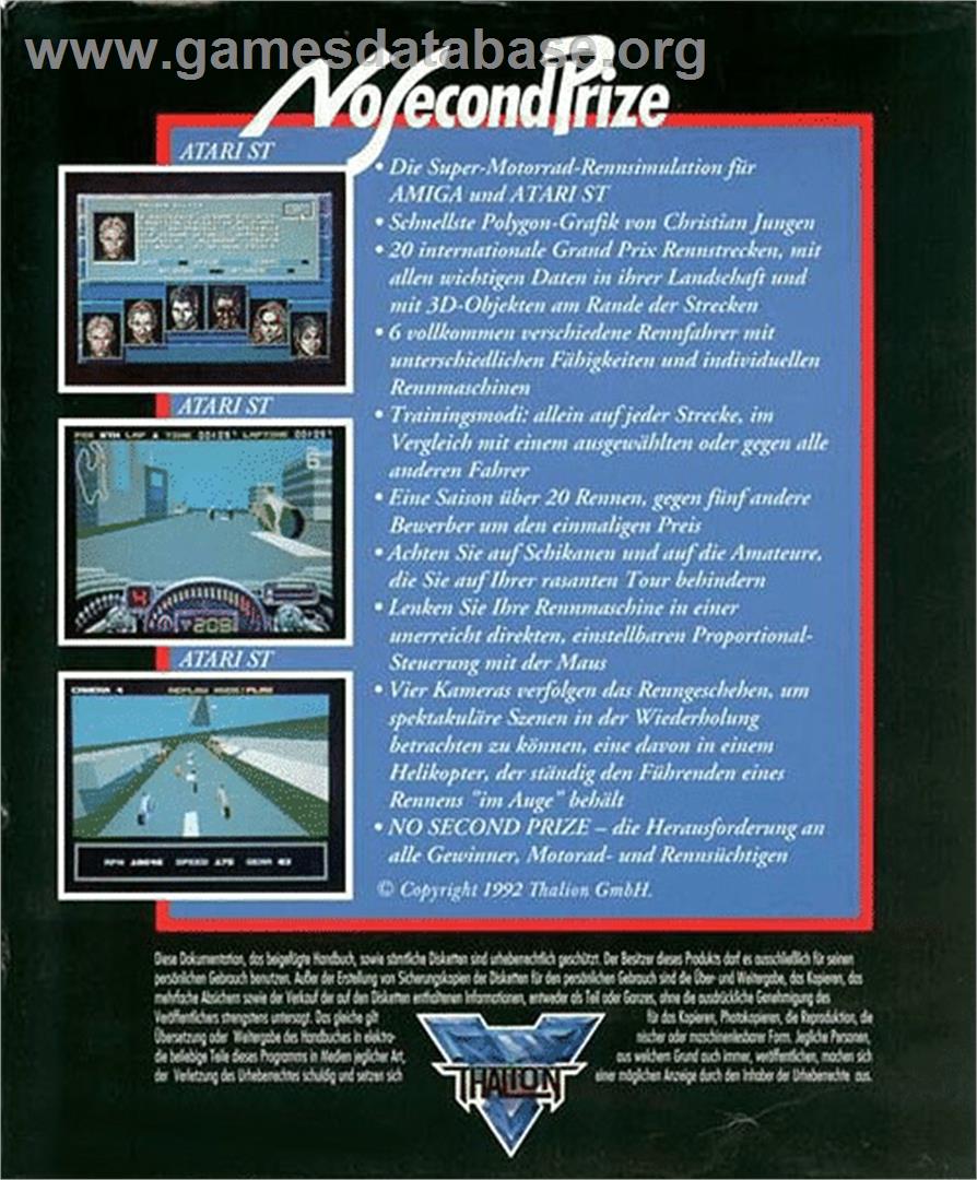 No Second Prize - Atari ST - Artwork - Box Back