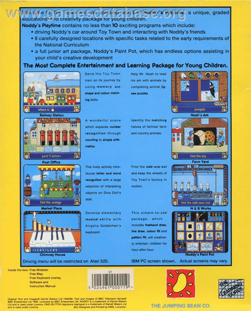 Noddy's Playtime - Atari ST - Artwork - Box Back