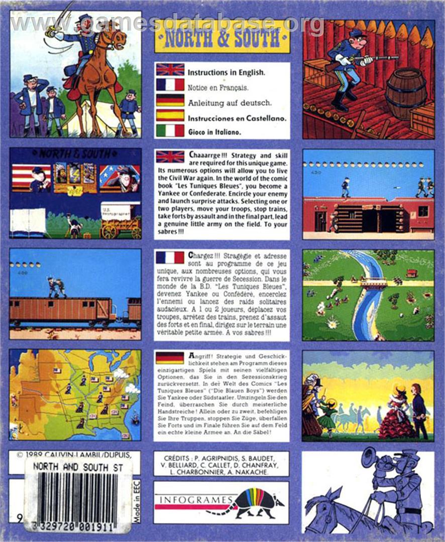 North & South - Atari ST - Artwork - Box Back