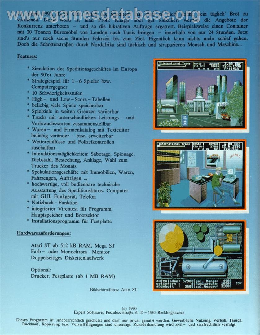 One Step Beyond - Atari ST - Artwork - Box Back