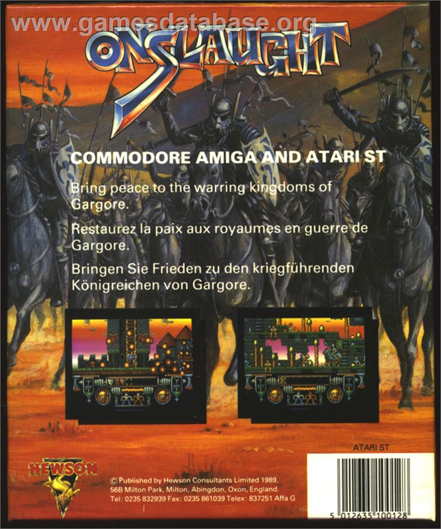 Onslaught - Atari ST - Artwork - Box Back