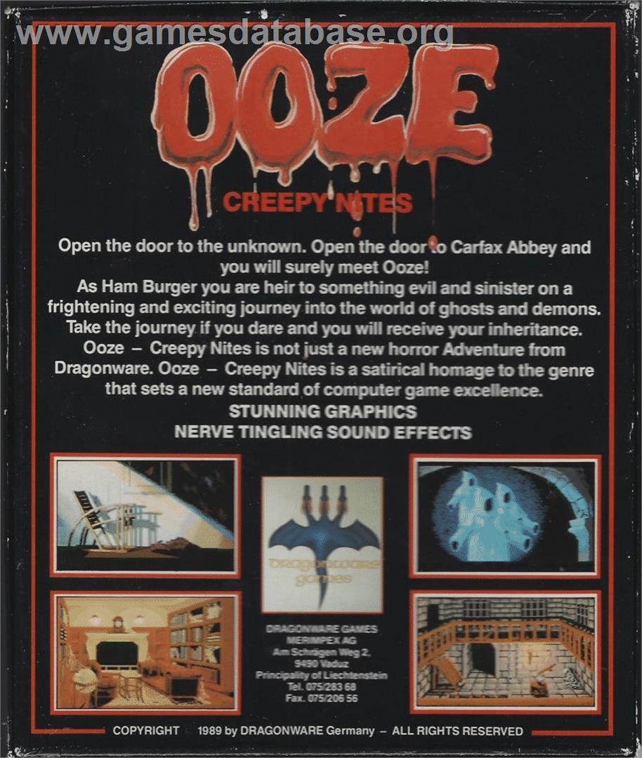 Ooze: Creepy Nites - Atari ST - Artwork - Box Back