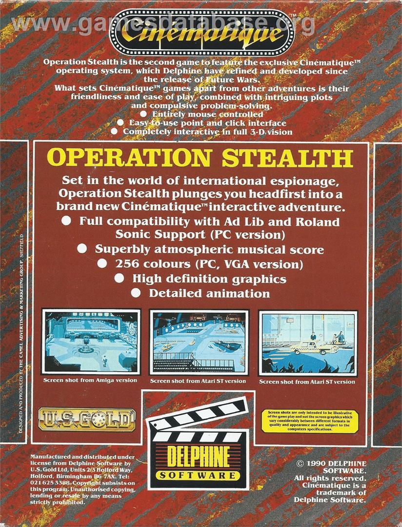 Operation Stealth - Atari ST - Artwork - Box Back