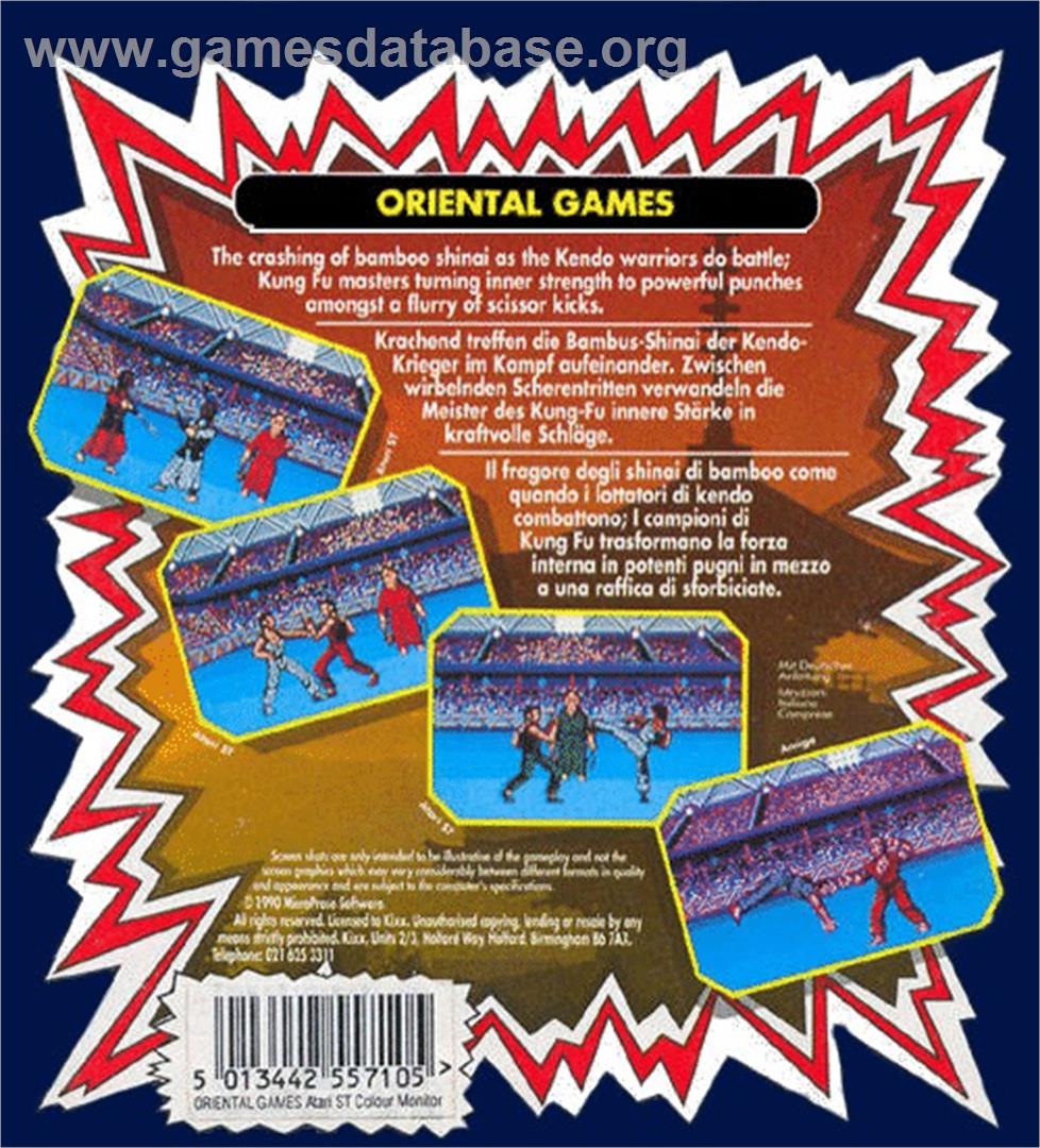 Oriental Games - Atari ST - Artwork - Box Back