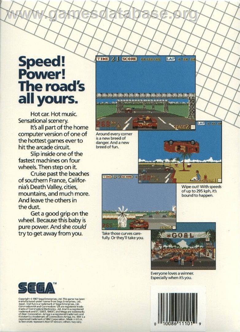 Out Run - Atari ST - Artwork - Box Back