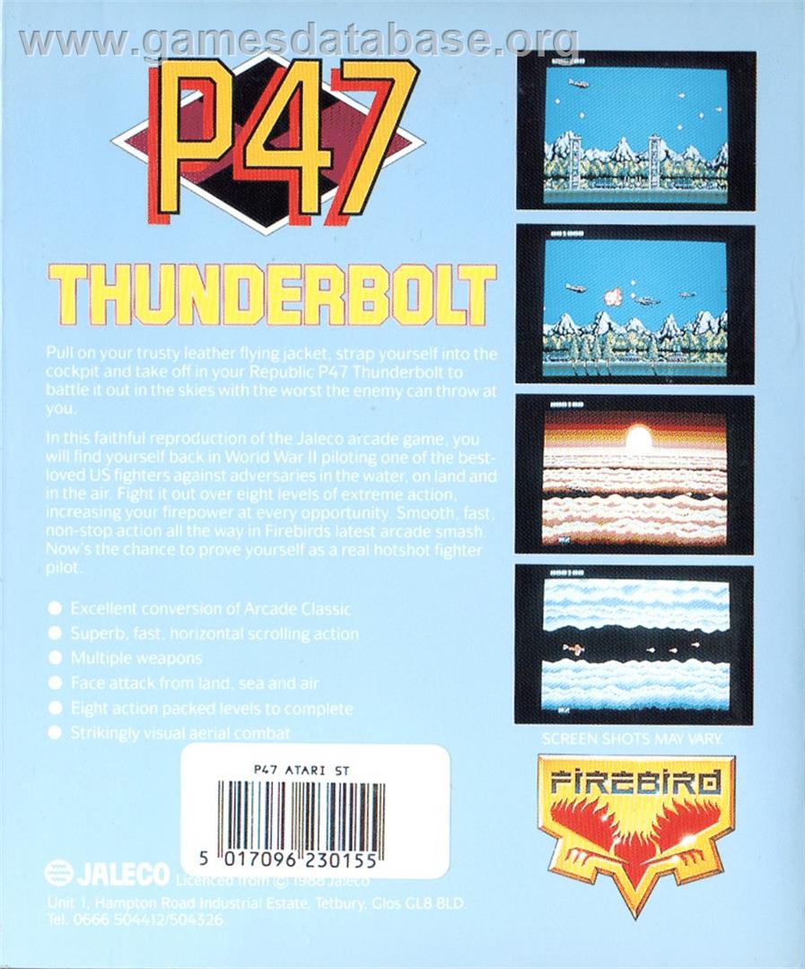 P47 Thunderbolt - Atari ST - Artwork - Box Back