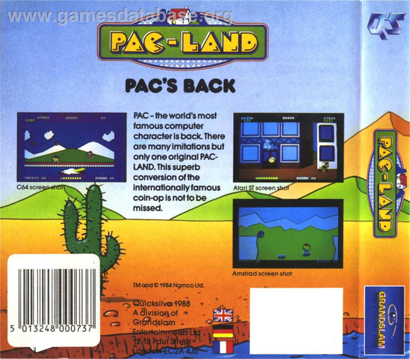 Pac-Land - Atari ST - Artwork - Box Back