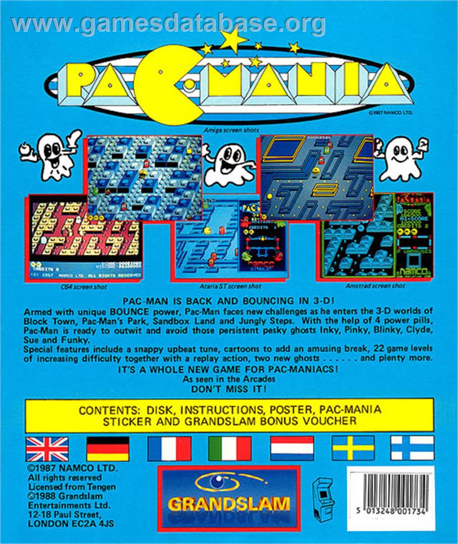 Pac-Mania - Atari ST - Artwork - Box Back